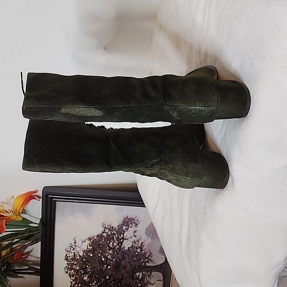 NEW Colin Stuart Victoria Secret Green Lace Up Moto Combat Boots Bohemian Army - Picture 8 of 14